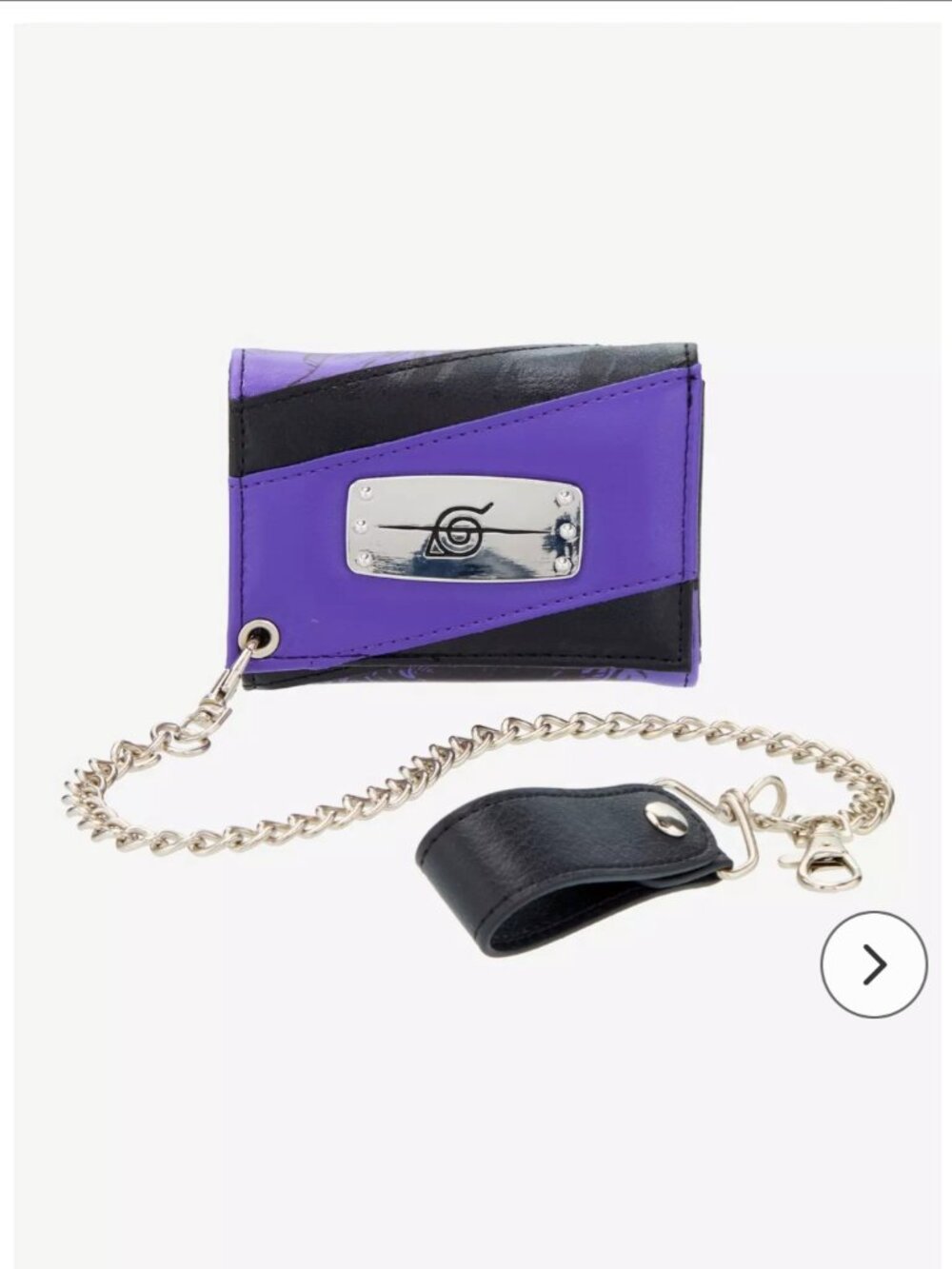 Naruto Shippuden Leaf Village Headband Trifold Chain Wallet